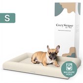 CozySense® Orthopedische Hondenmand - 60 x 40 cm - Maat S - Bouclé Stof - Waterdicht Hondenbed met Wasbare Hoes - Geschikt Als Benchkussen - Wit