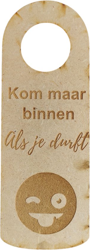 Djemzy - Deur Bordje - Deurhanger - Kom Maar Binnen - Niet Storen Aub Mdf Kleur Dubbelzijdig Laser Gegrafeerd Hout 6 Mm Mdf