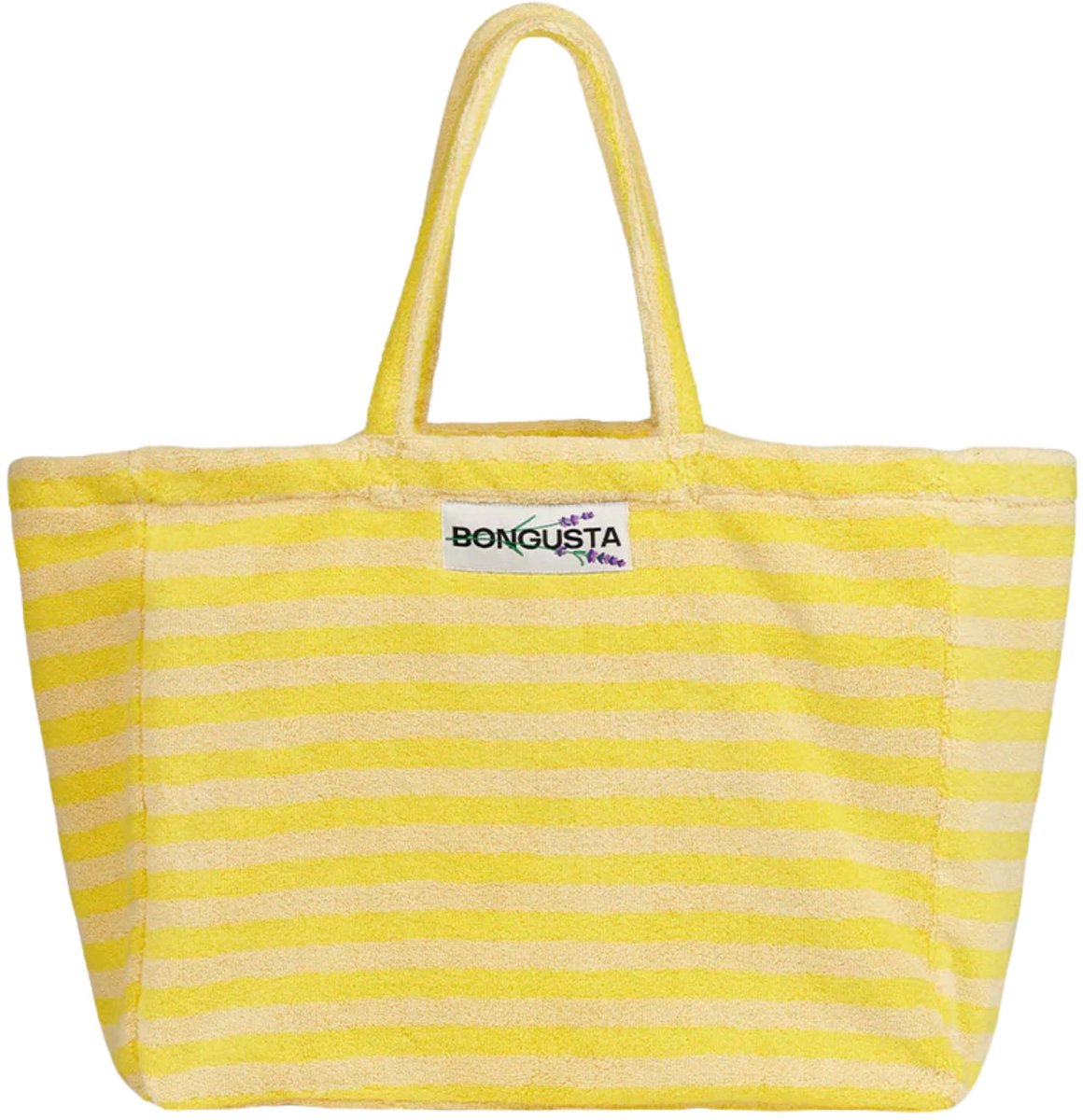 Bongusta - Naram Collectie - Weekendbag - Weekendtas - Strandtas - Pristine & Neon Yellow (beige & geel)
