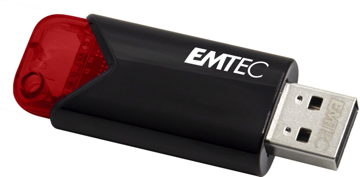 Emtec Click Easy USB flash drive 16 GB USB Type-A 3.2 Gen 2 (3.1 Gen 2) Zwart, Rood