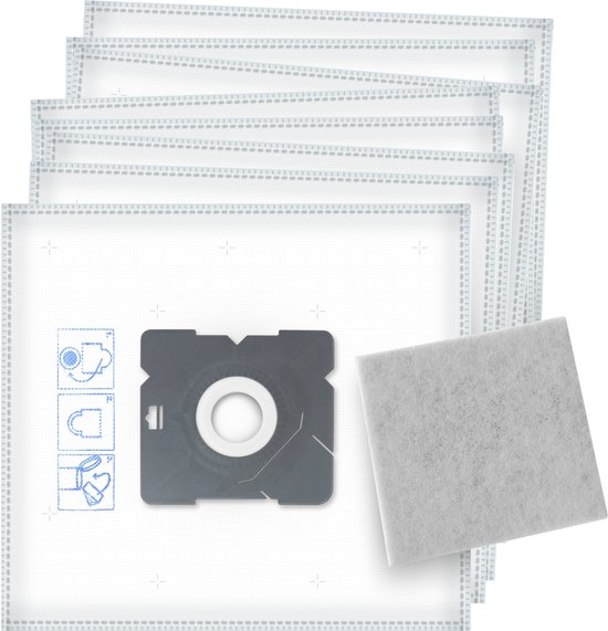 8x Dparts stofzuigerzakken geschikt voor Inventum - inclusief motorfilter - voor SZ150 SZ300 ST306RZA ST306ZZA ST306BZA ST307WZA ST307ZZA ST308WZA ST154RZA MC010