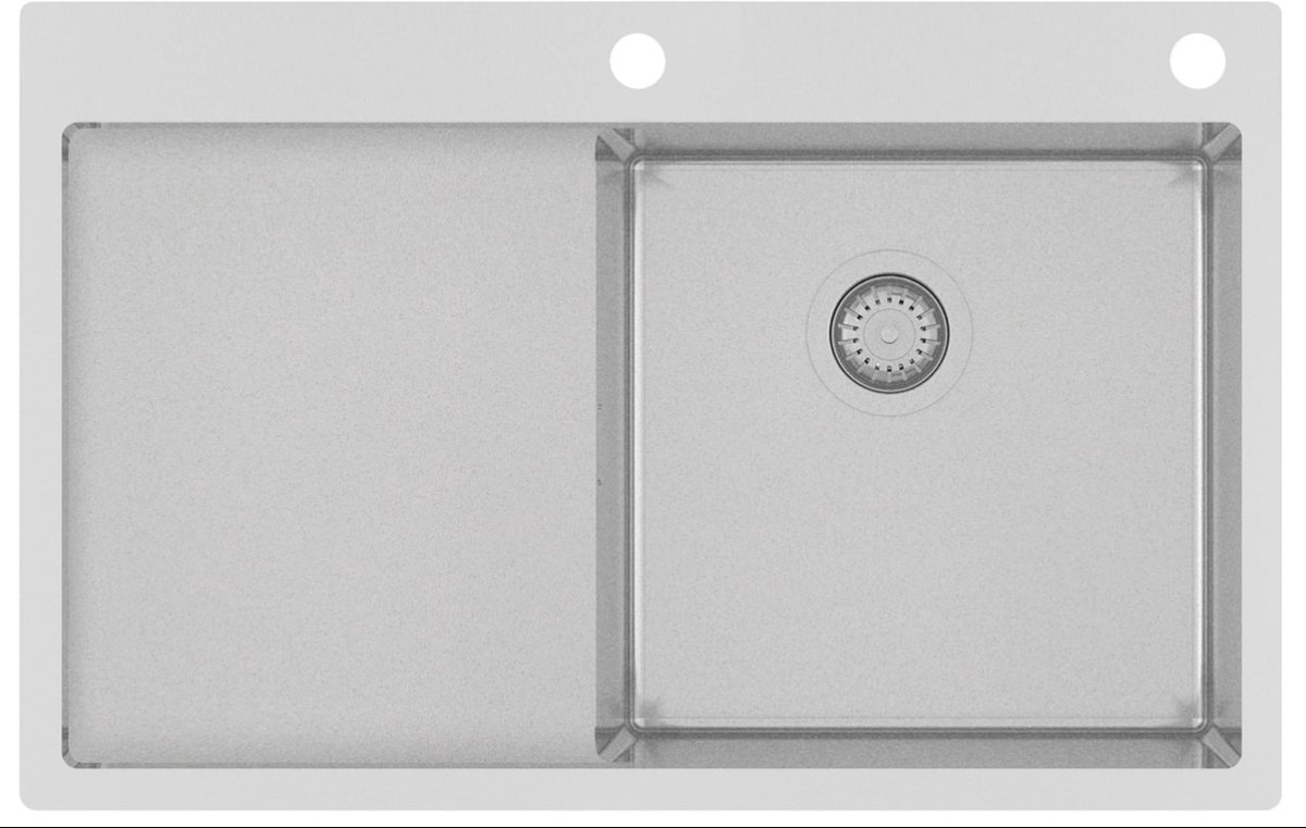 Gurari Inbouwspoelbak TERRA 101 N-R, 780x500 mm, Roestvrij staal, Keukenspoelbak, Rechthoekig