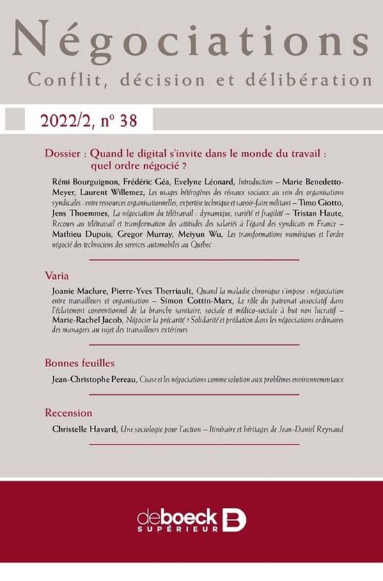 Négociations - cover