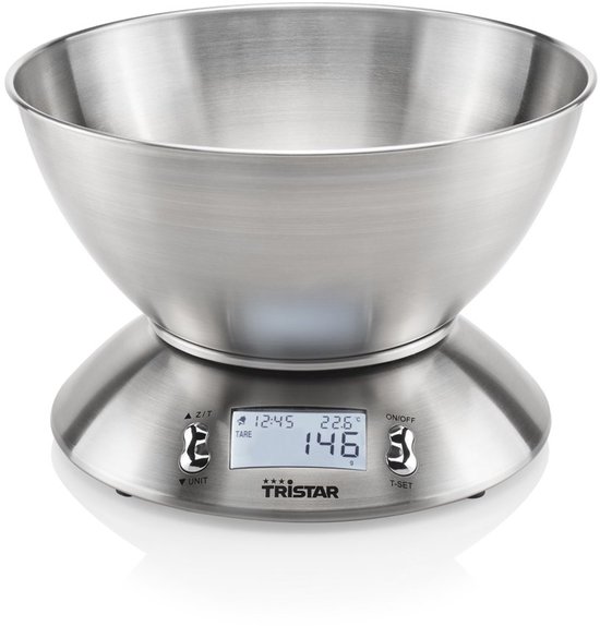 Balance de cuisine Tristar KW-2436 - 5 kilogrammes - Acier inoxydable