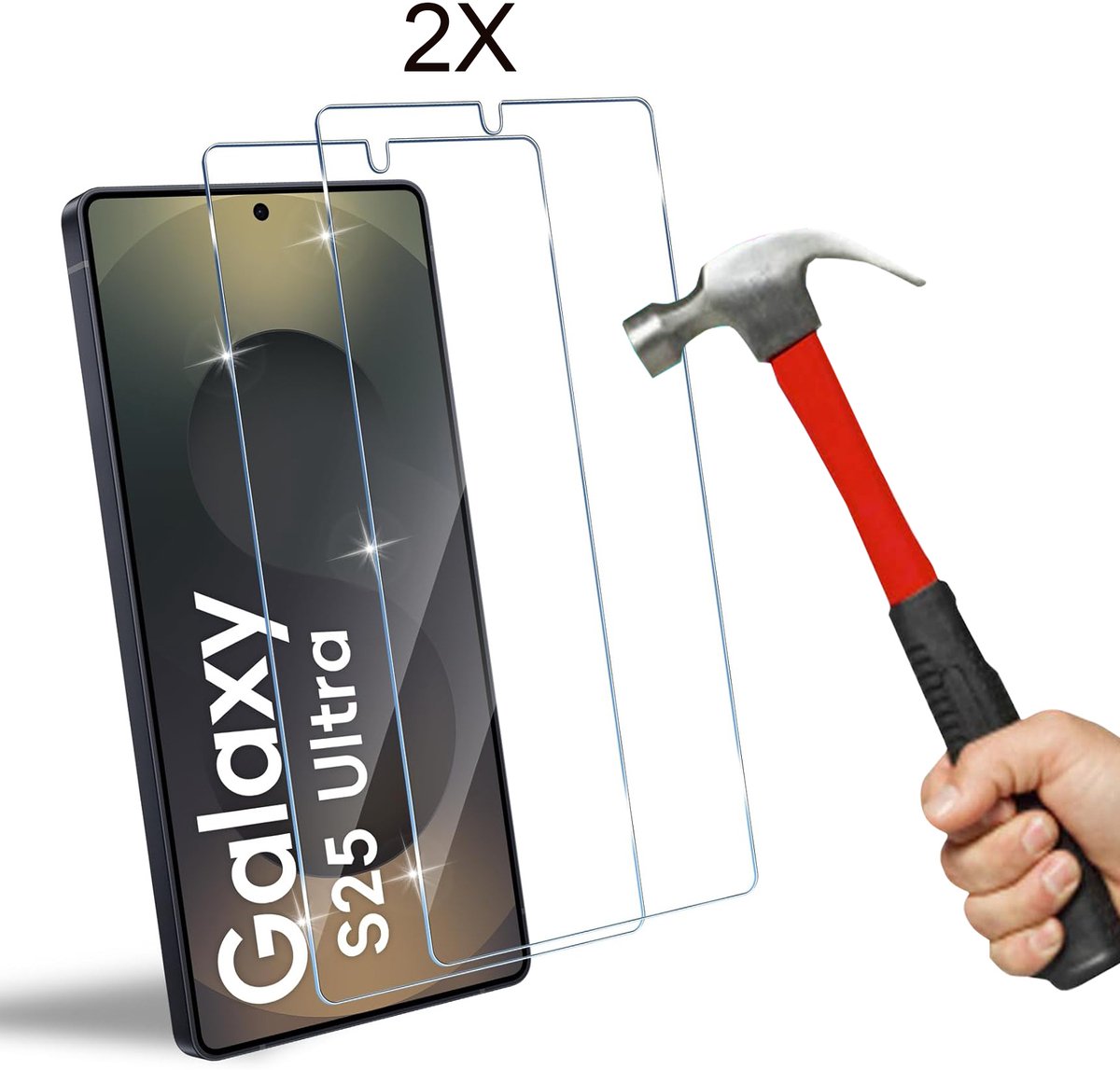 Geschikt voor Samsung Galaxy S25 Ultra Screenprotector 2-Pack - Gehard Glas - Anti Shock & Krasbestendig - Epicmobile