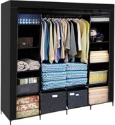 LC Unity - Opvouwbare Kledingkast XXL – 170x170x42 cm – Zwart – Incl. 2 Opbergboxen – Garderobekast/Opbergkast – Voor Slaapkamer & Camping