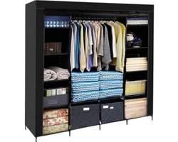 LC Unity Kledingkast - Incl 2 Opbergboxen - Opbergkast - XXL - Zwart - Garderobekast - Campingkast - Slaapkamer - 170 x 170 x42cm LC Unity Kledingkast - Incl 2 Opbergboxen - Opbergkast - XXL - Zwart - Garderobekast - Campingkast - Slaapkamer - 170 x 170 x42cm
