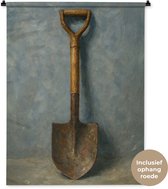 Wandkleed 90x120 cm - Wanddoek Schep - Gereedschap - Schilderij - Wandtapijt - Wandkleden