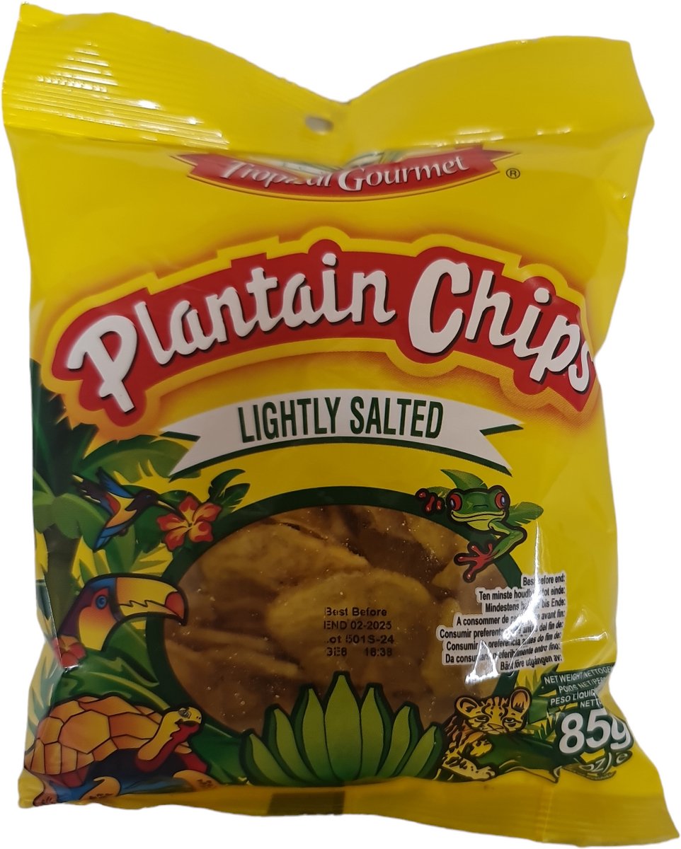 Tropical gourmet plantain chips - gezouten bananen chips - 6 x 80gr