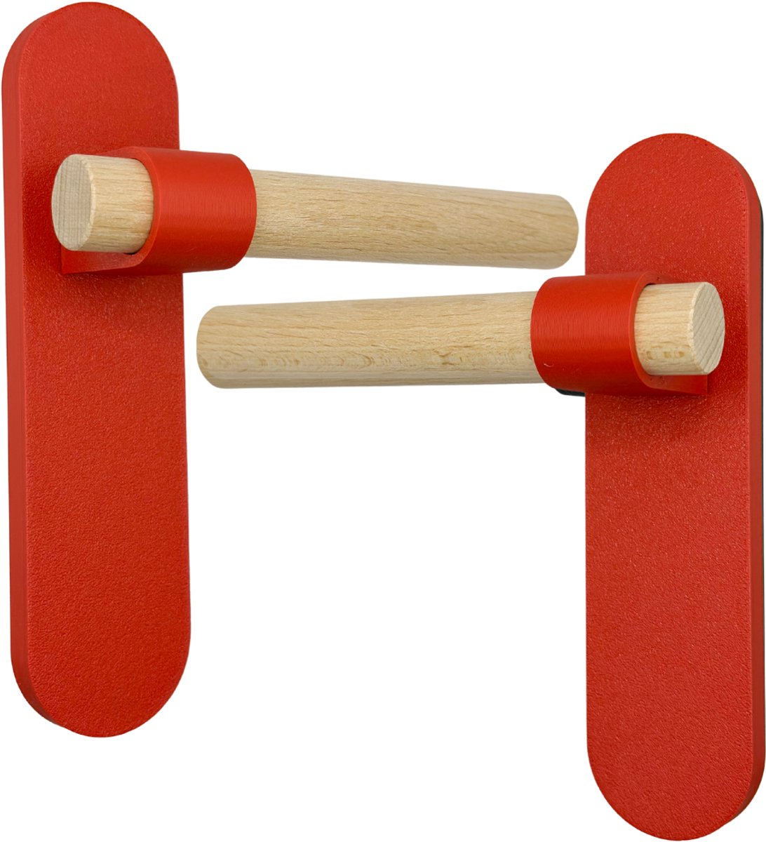Home 3D® - Deurklink Rood - Deurbeslag met Schild - Modern Design - voor Binnendeuren - Complete set - Ontworpen en Gemaakt in Nederland