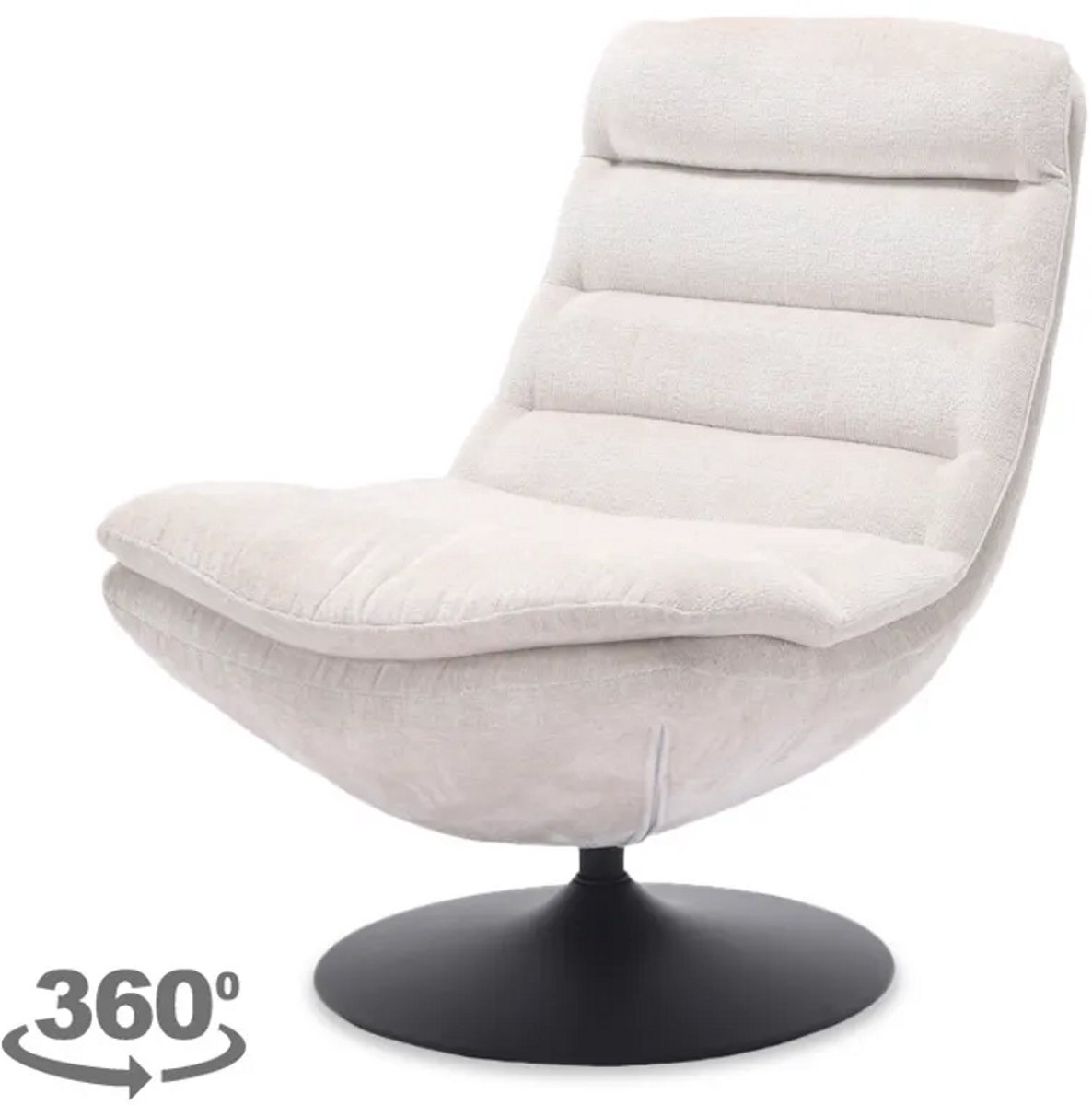 Tower Living Draaifauteuil Marano - Wit Stof - 100x77x95cm