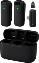 Bol.com Nuvance - Draadloze Microfoon - 2 Stuks & Oplaadcase - Incl. Adapter - Microfoon Draadloos - Usb C - Lavalier Microfoons aanbieding