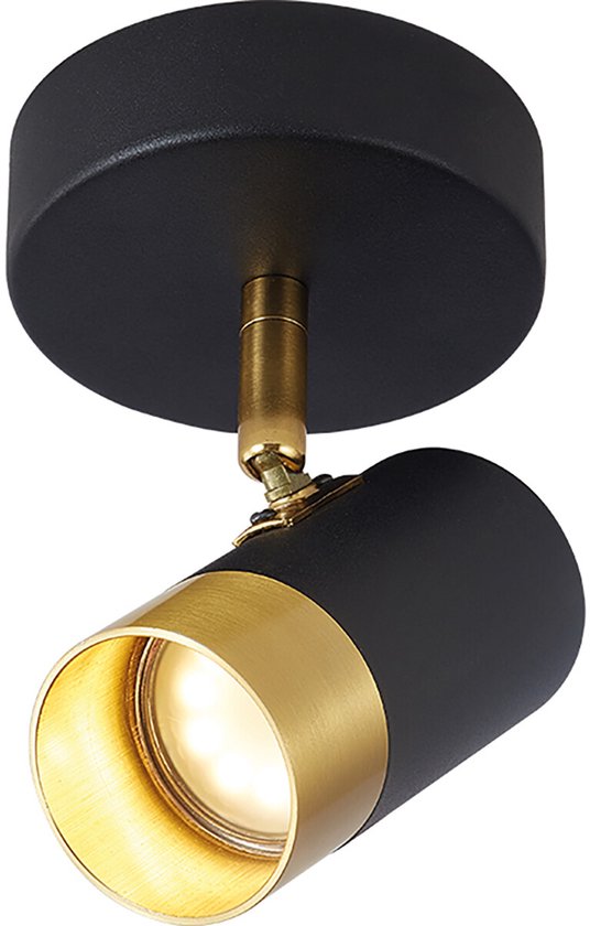 Ledvion - LED Plafondspot, Zwart 4-lichts, Dimbaar, 5W, 6500K, Vierkant, GU10 fitting, IP20, kantelbaar, incl. GU10 lamp