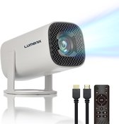 Lumenix® S2 Mini Beamer 2025 - Alles-in-één Smart TV Projector - 4K support & Voor iOS & Android - Wit