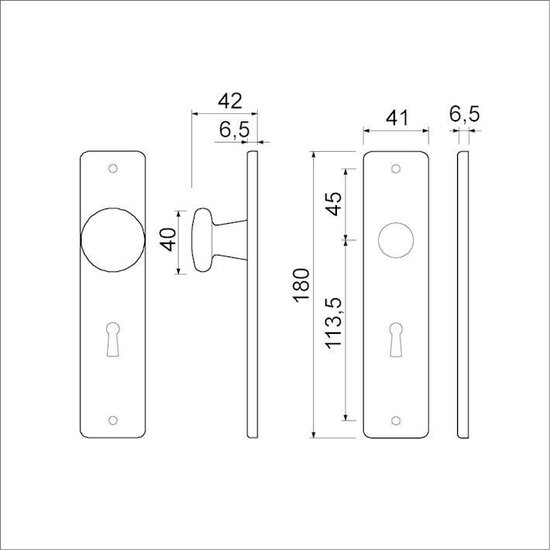 bouclier court 180mm complètement aveugle (1 paire)