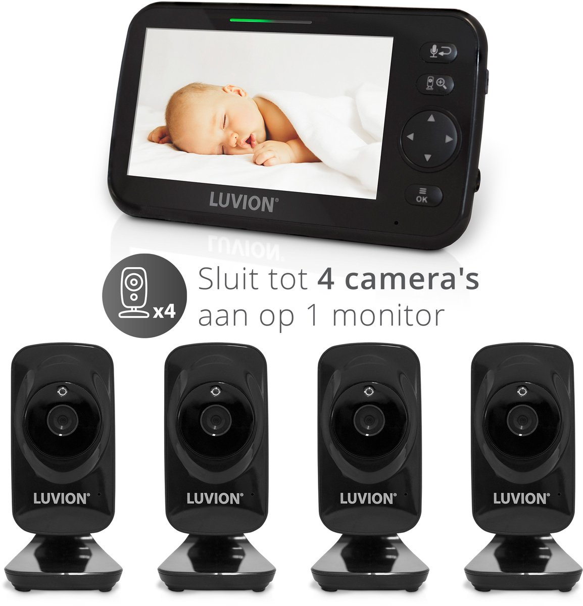 Afbeelding 2 van LUVION® Icon Deluxe Black - Babyfoon met Camera - Premium Baby Monitor