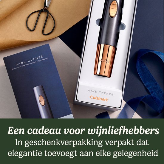 Cuisinart - Elektrische kurkentrekker - Oplaadbare wijnopener - Flessenopener - Zwart