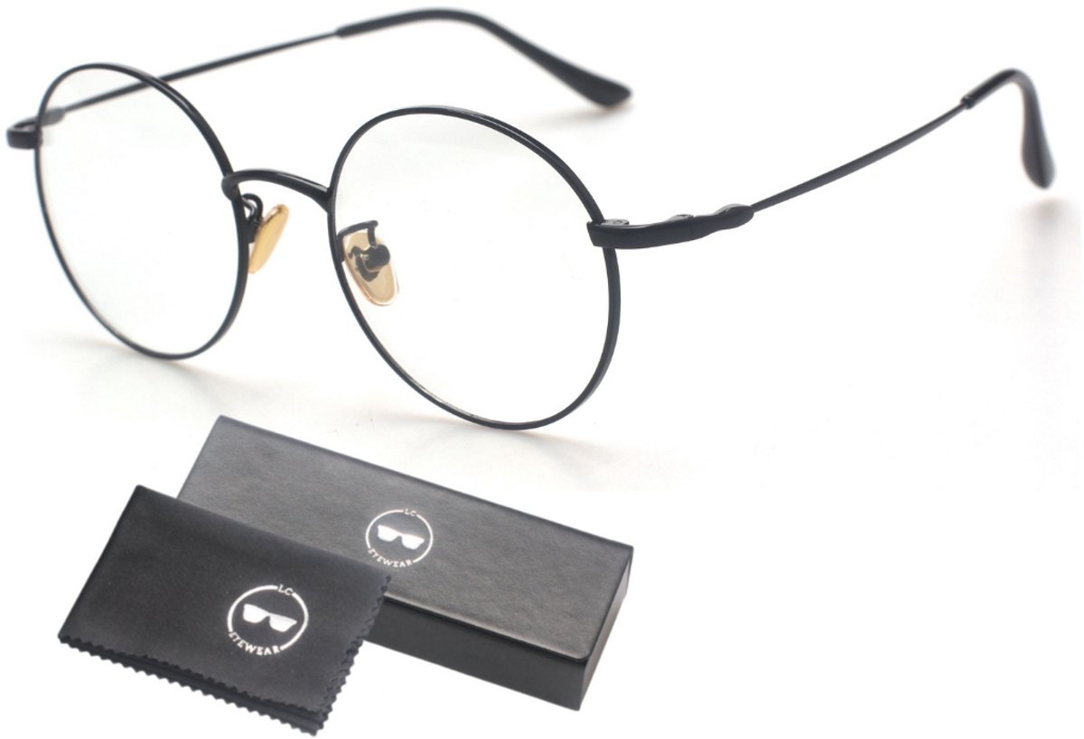 LC Eyewear Computerbril - Blauw Licht Bril Zonder Sterkte - Blue Light Glasses - Beeldschermbril - Metaal - Unisex - Zwart