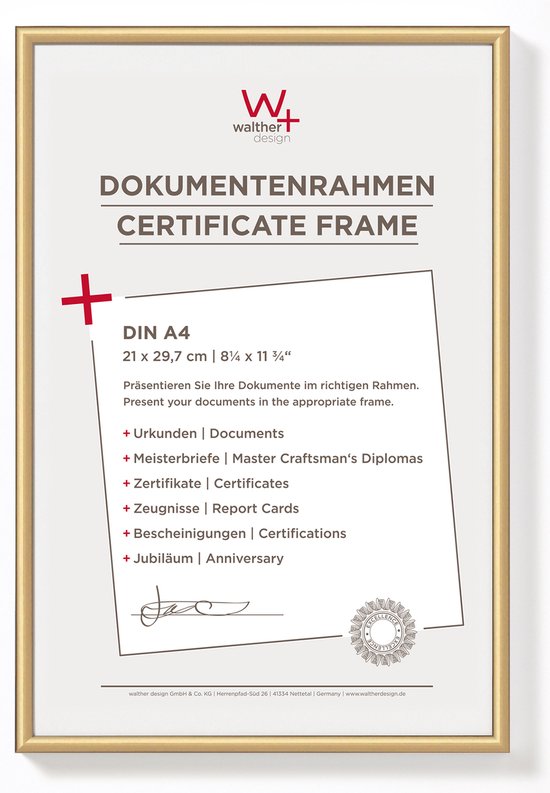 Walther New Lifestyle - Kunststof lijst - Fotoformaat 21x29,7 cm (DIN A4) - Brons