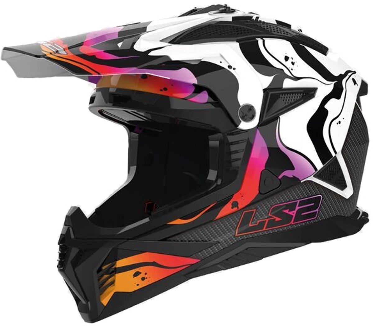 LS2 Helm Fast II Wash MX708 zwart / wit maat XS