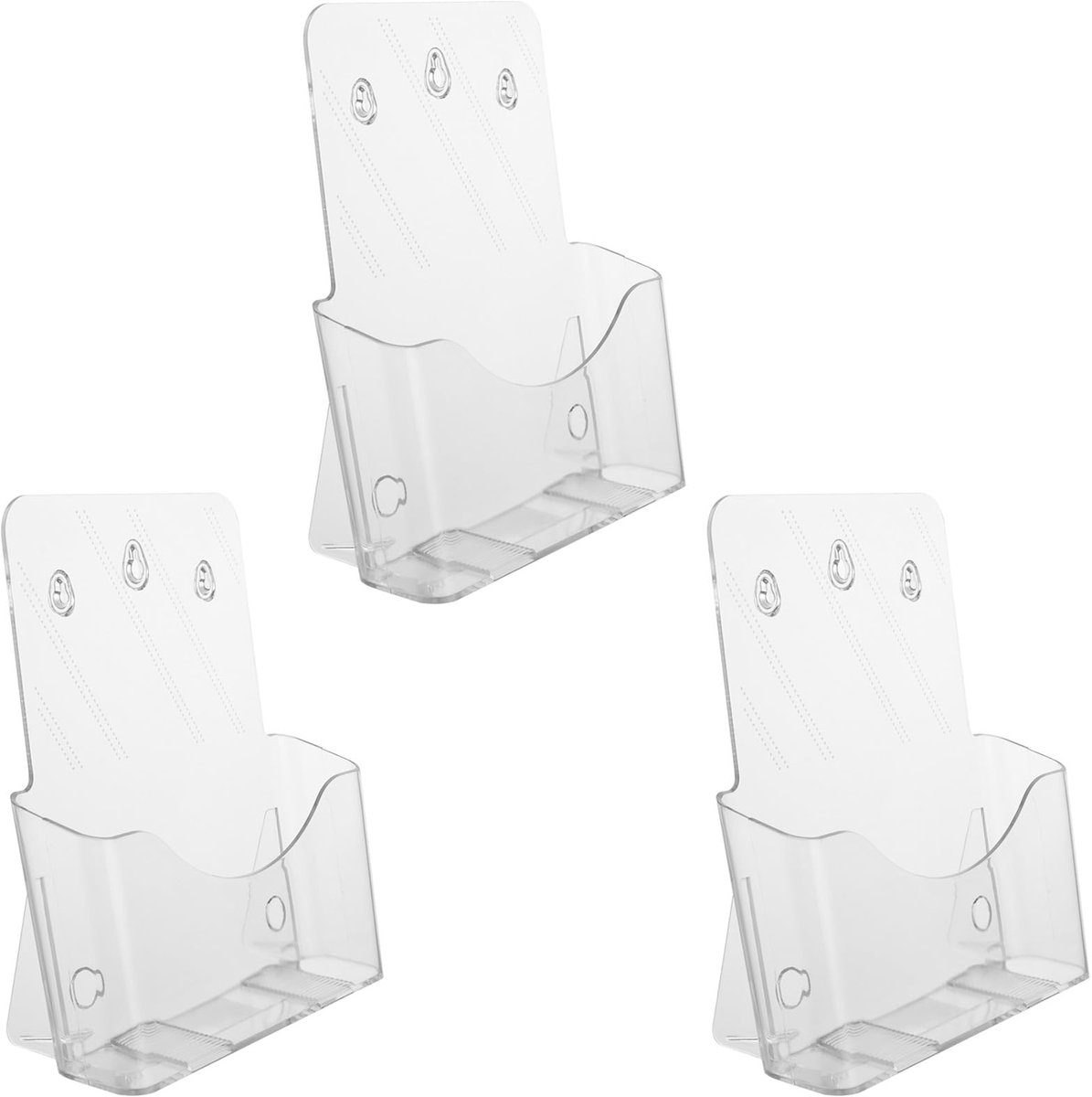 Ibenzoa Transparante Acryl Brochurehouderset met Muur- en Tafelopties voor Kantoor en Horeca, Set van 3