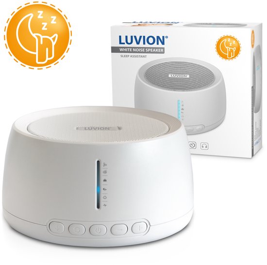 LUVION® White Noise Machine PRO - Soundspa - Kalmerende Slaaphulp met Witte Ruis voor Baby's, Kinderen én Volwassenen - Help jezelf of je Baby Beter Slapen!