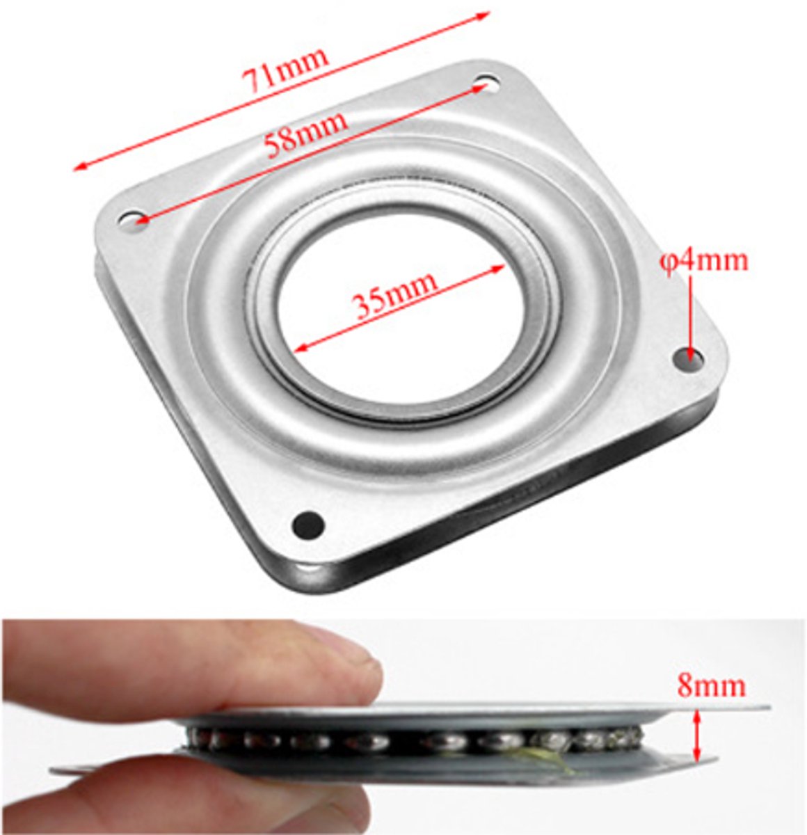 GisWell 9 Stuks Draailagers – 4 Inch Verzinkt, Met Schroeven – Ideaal Voor Tv, Bank, Stoel & Zware Toepassingen – 360° Draaibasis Met Lock