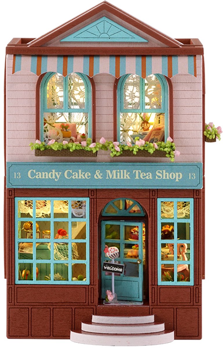 CUTE ROOM - Miniatuur Poppenhuis Bouwpakket - Doe-Het-Zelf Houten Poppenhuisset - Handwerk voor volwassenen, Creatieve Bouwpakket - Superklein Mini World - D-013 Manxing Dessert Shop