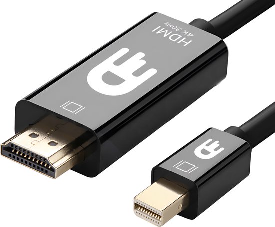 Drivv. Câble Premium Mini Displayport vers HDMI - 4K 30Hz - PVC - Zwart - 1,8 mètres