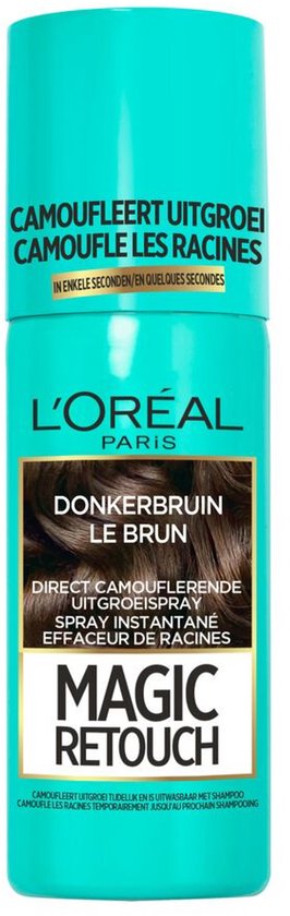 L'Oréal Magic Retouch spray voor donkerbruine uitgroei, 75 ml.
