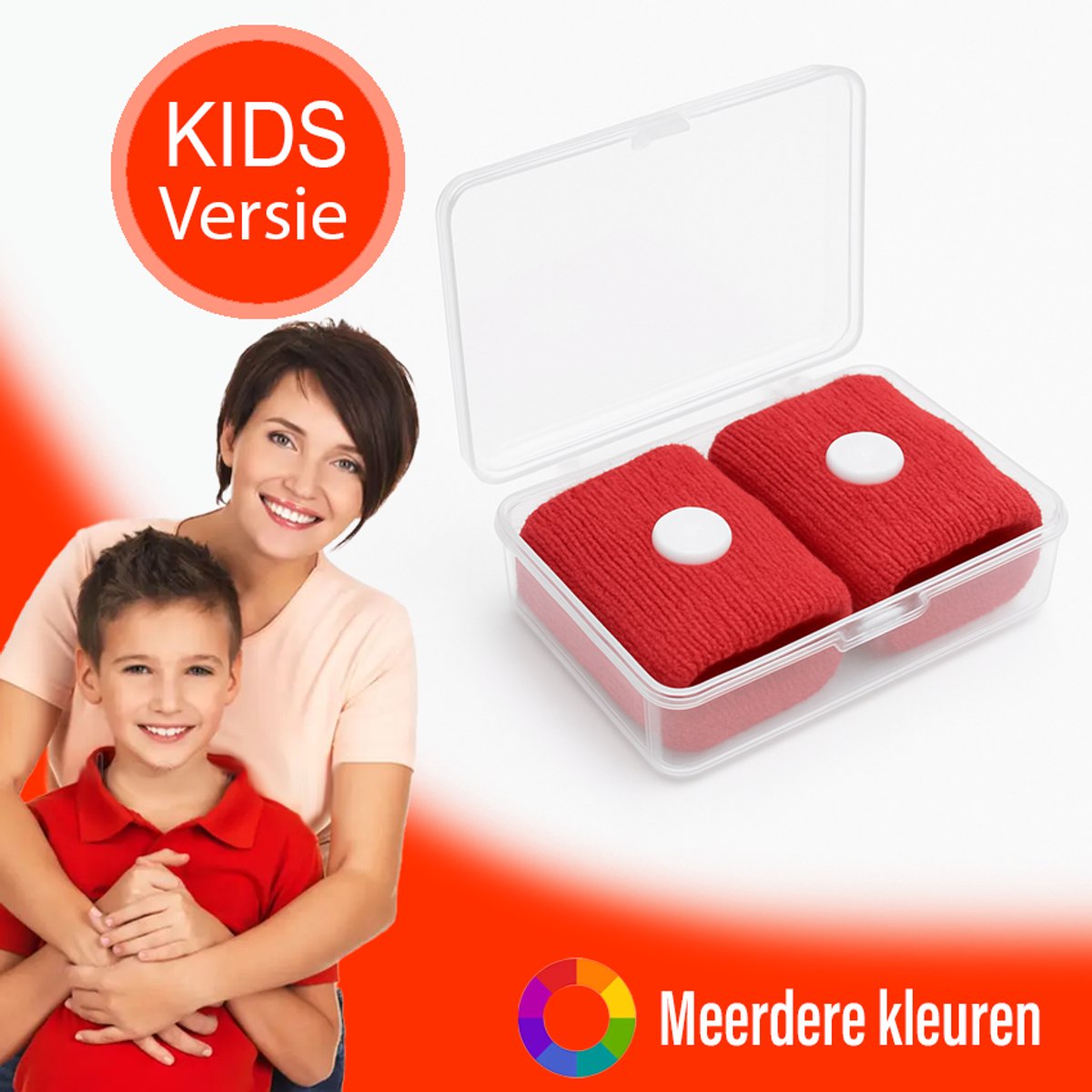 Kinderen Anti Misselijkheid Bandjes 2 stuks - Zeeziekte - Reisziekte - Anti Wagenziekte - Polsbandje - Rood