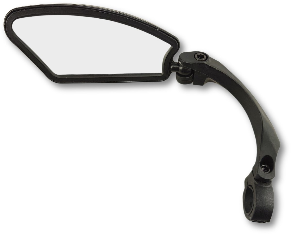 Porteur Fietsspiegel Links – Verstelbaar & Onbreekbaar – Geschikt voor E-Bike, Racefiets en Speed Pedelec – Voor Stuur 21-26mm – Zwart