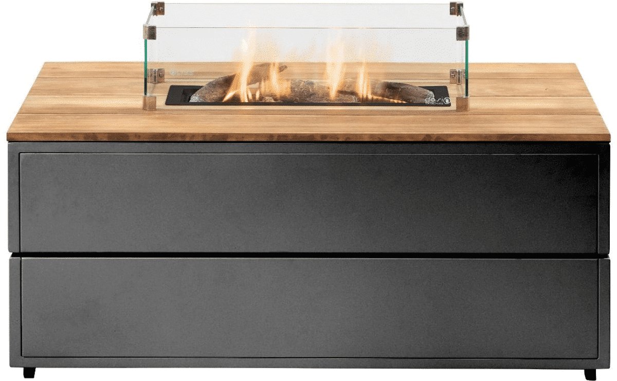 Cosi Cosipure 120 - Fire table - Black with teak