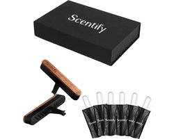 Scentify® Auto Parfum Met Houder Inclusief 6 Geuren - Auto Geur - Auto Luchtverfrisser - Auto Geurverfrisser - 6 navullingen - Autoaccessoires