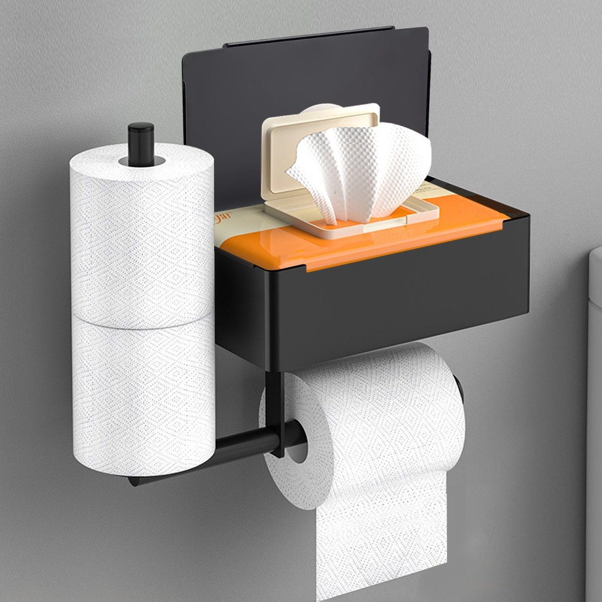 Ibenzoa® Stijlvolle Zelfklevende en Boorbare Toiletpapierhouder van Roestvrij Staal voor Badkamer en Keuken