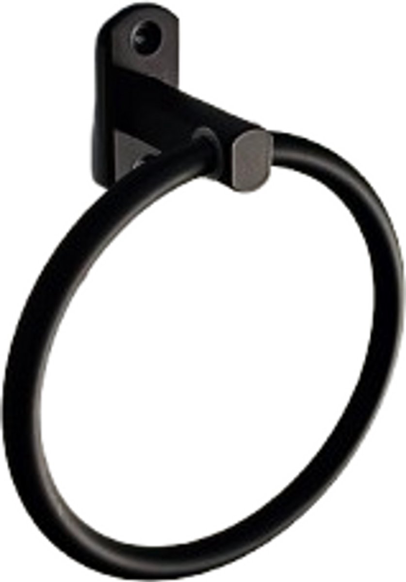 Handdoekring - Ø 20 cm - Handdoekring - Handdoekrek - Badkamer Accessoires - Zwart - handdoeken