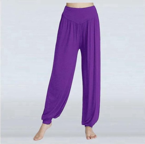 Foto: Go go gadget harembroek harem pants yogabroek losse broek chillbroek harem chillpants maat xl paars