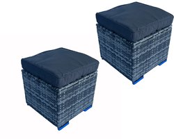 MaxxGarden Kussenbox - 2 Tuinboxen - Poef/Pouf - Grijs