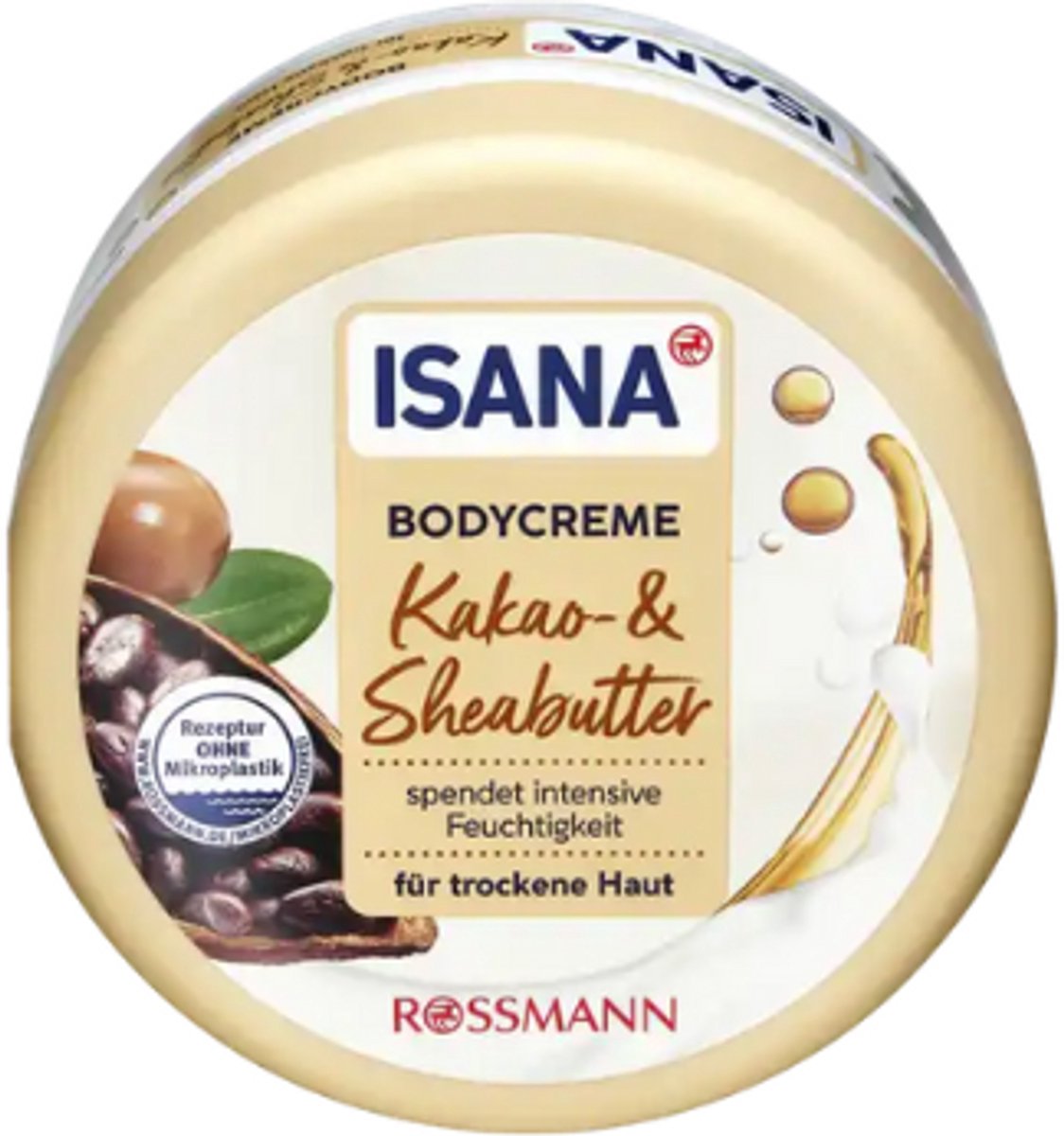 ISANA Bodycrème Cacao & Sheaboter | 1x 500ml - Voedende en Verzorgende Bodycrème | Vegan