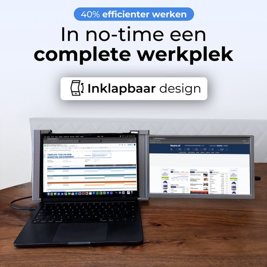 Écran portable 14,1 pouces – Full HD – 1 câble – Écran portable pour ordinateur portable – Sac de transport offert