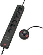 Brennenstuhl Eco-Line Comfort Switch multiprise avec 6 contacts et interrupteur au pied / noir - 2 mètres