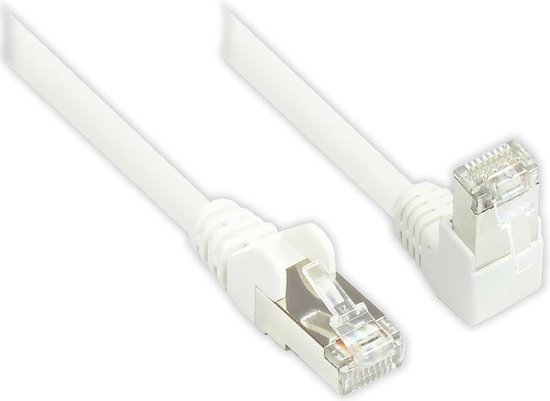 S/FTP CAT6 Gigabit netwerkkabel haaks/recht / wit - 2 meter | bol.com