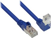 Câble réseau S-Impuls S / FTP CAT6 Gigabit coudé / droit / bleu - 5 mètres