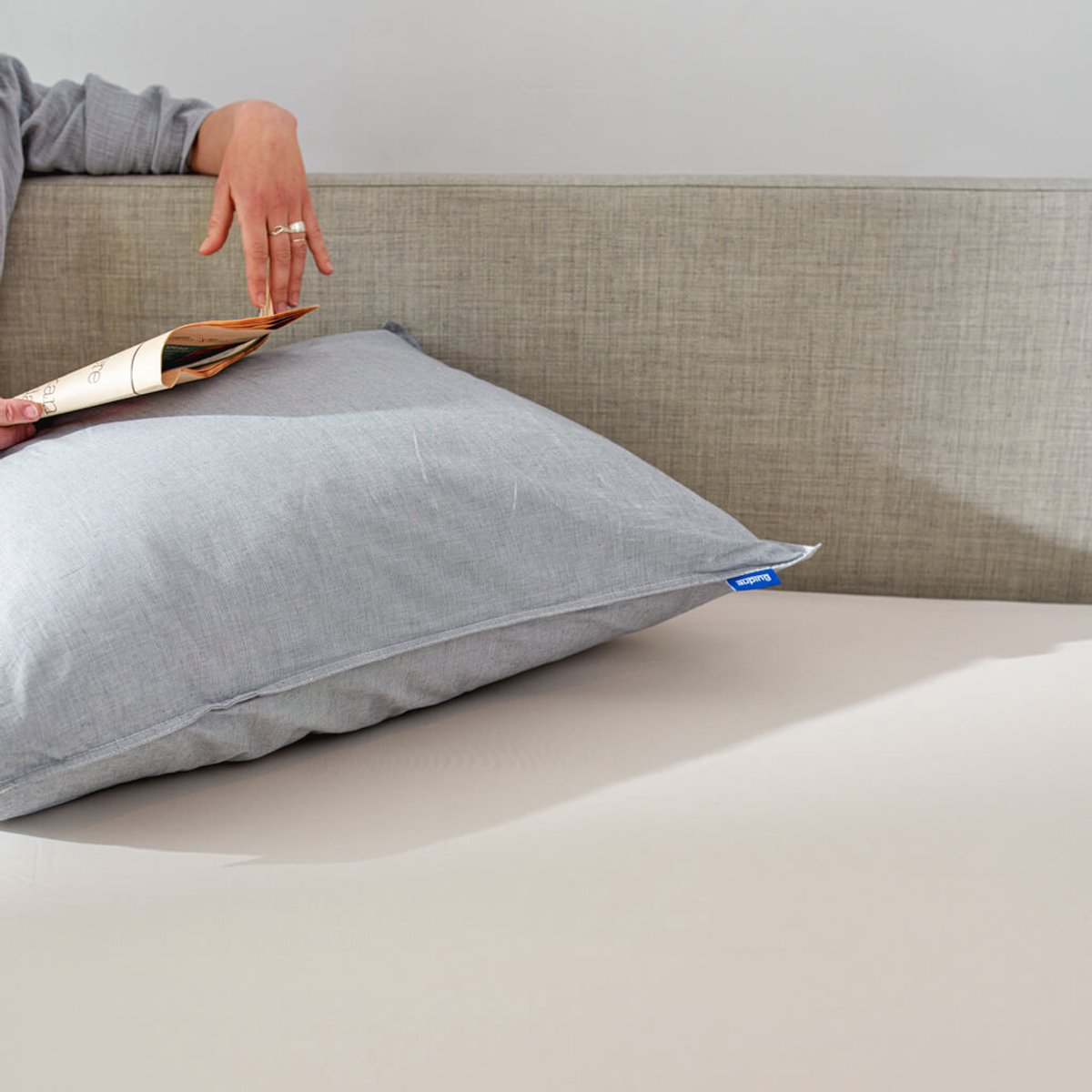 Auping Jersey 235 hoeslaken voor matras - 180/200 x 200/210/220 cm - Beige - Biologisch katoen thumbnail 2