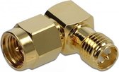 RP-SMA (v) - SMA (m) haakse adapter - 50 Ohm / 10 GHz