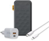 Xtorm Fuel Series 5 35W Powerbank bundel - Powerbank 20.000 mah + Xtorm 35W lader + USB-C naar Lightning Kabel - Zwart - Noodpakket