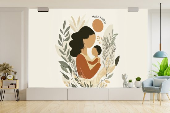 Behang - Fotobehang Illustratie - Quote - Moeder - Breedte 330 cm x hoogte 220 cm