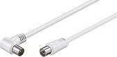 Transmedia IEC (m) coudé - câble coaxial droit IEC (f) - blanc - 5 mètres