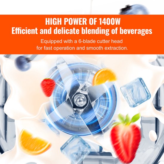 Professionele blender - 2 l glazen pot Commerciële staafmixercombinatie. Roestvrijstalen blender met 3 functies — afbeelding 4