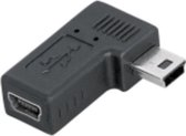 Transmedia USB Mini B naar USB Mini B haakse adapter / zwart